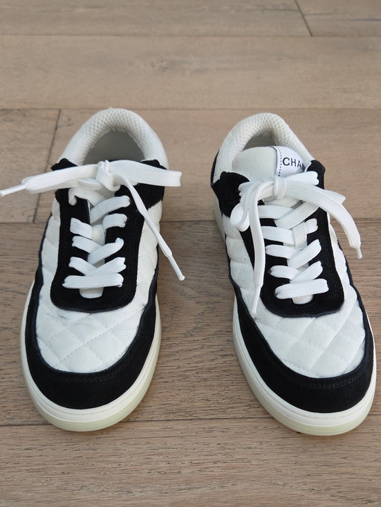 no brand Shoes - Quilted White and Black Women's Sneakers